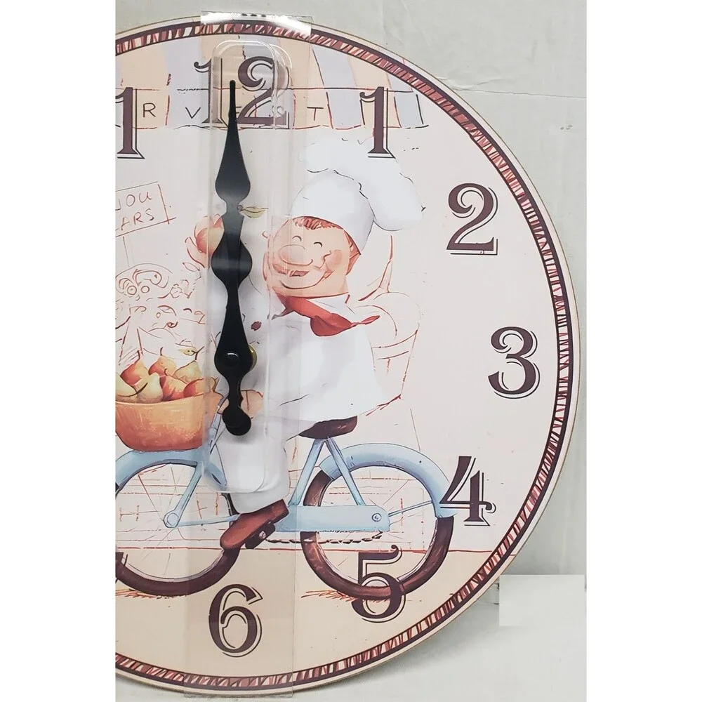Kitchen Round Wall Wooden Clock (12
